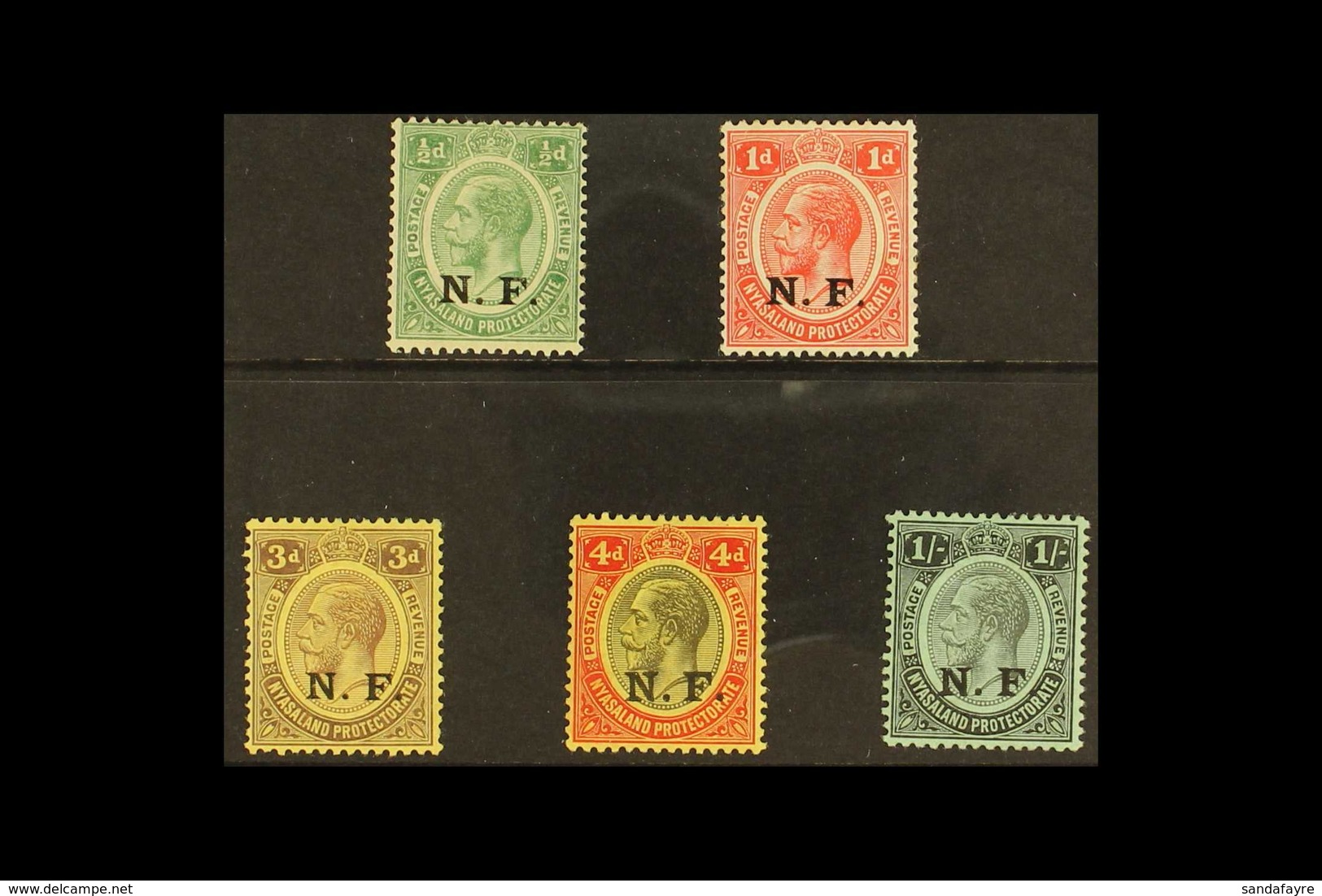 NYASALAND-RHODESIAN FORCE  1916 "N.F." Overprinted Set, SG N1/N5, Fine Mint (5 Stamps) For More Images, Please Visit Htt - Tanganyika (...-1932)