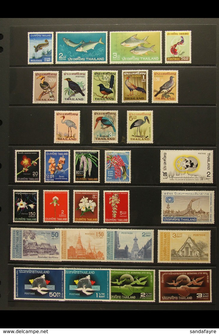 1960-67 VERY FINE MINT COLLECTION  Presented On Stock Pages. An All Different, Lightly Hinged Collection That Includes A - Tailandia