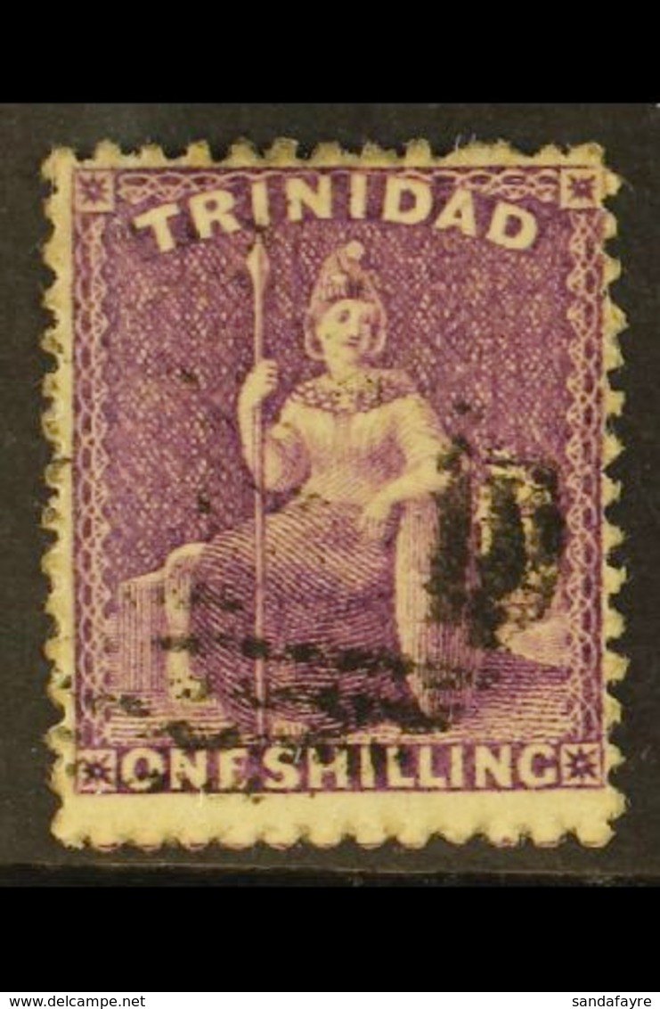 1862-63  1s Bright Mauve Britannia, Thick Paper, SG 67, Neatly Cancelled Leaving Most Of Portrait Clear. For More Images - Trinidad & Tobago (...-1961)