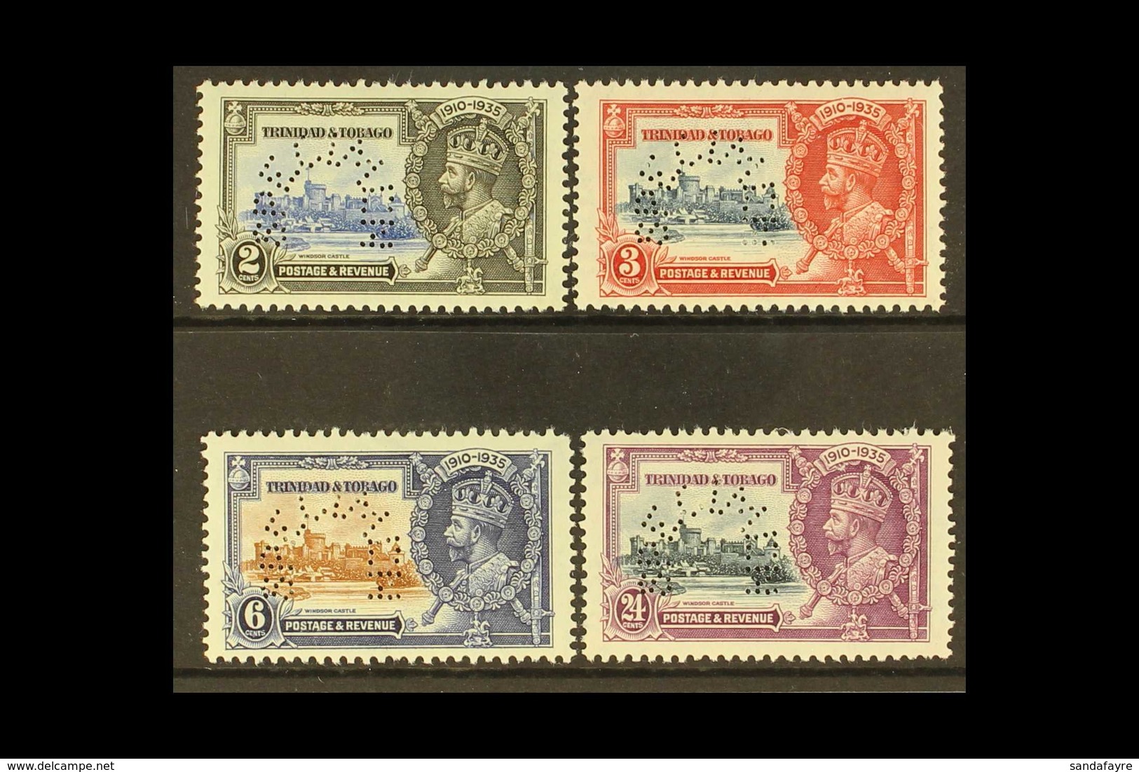 1935  Silver Jubilee Set Complete, Punctured "Specimen", SG 239s/42s, Fine Mint. (4 Stamps) For More Images, Please Visi - Trindad & Tobago (...-1961)