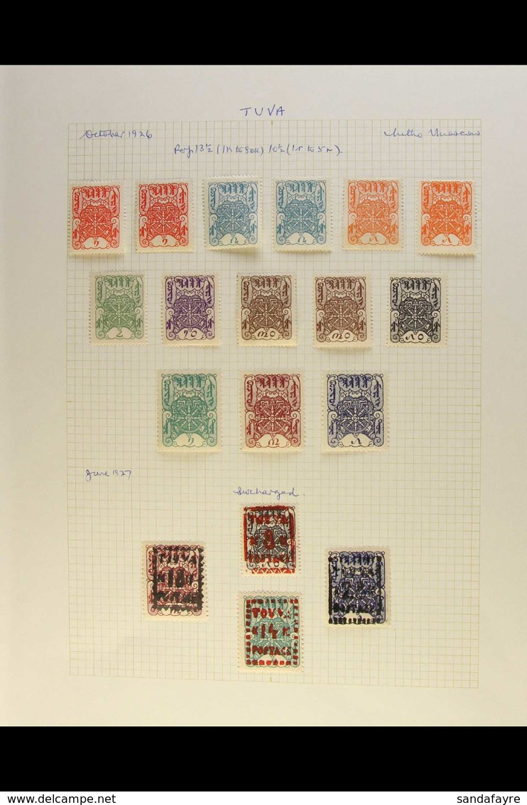 1926 - 1936 EXTENSIVE COLLECTION  Mint And Used Collection Written Up On Leaves Including 1926 Set Complete, 1927 Surcha - Touva