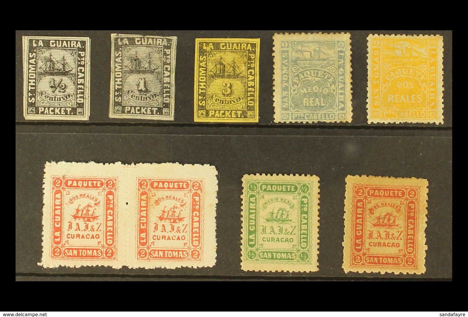 LA GUAIRA  1864-1868 Mint All Different Selection Of Steamship Company Local Stamps On A Stock Card, Mixed Condition As  - Venezuela