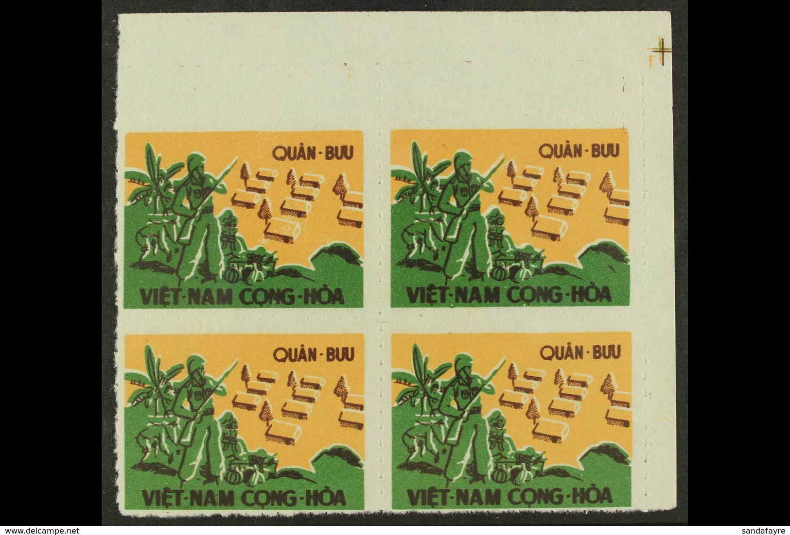 1960  Military Frank SG SMF 115, Fine Unused Marginal Block Of Four.  For More Images, Please Visit Http://www.sandafayr - Vietnam