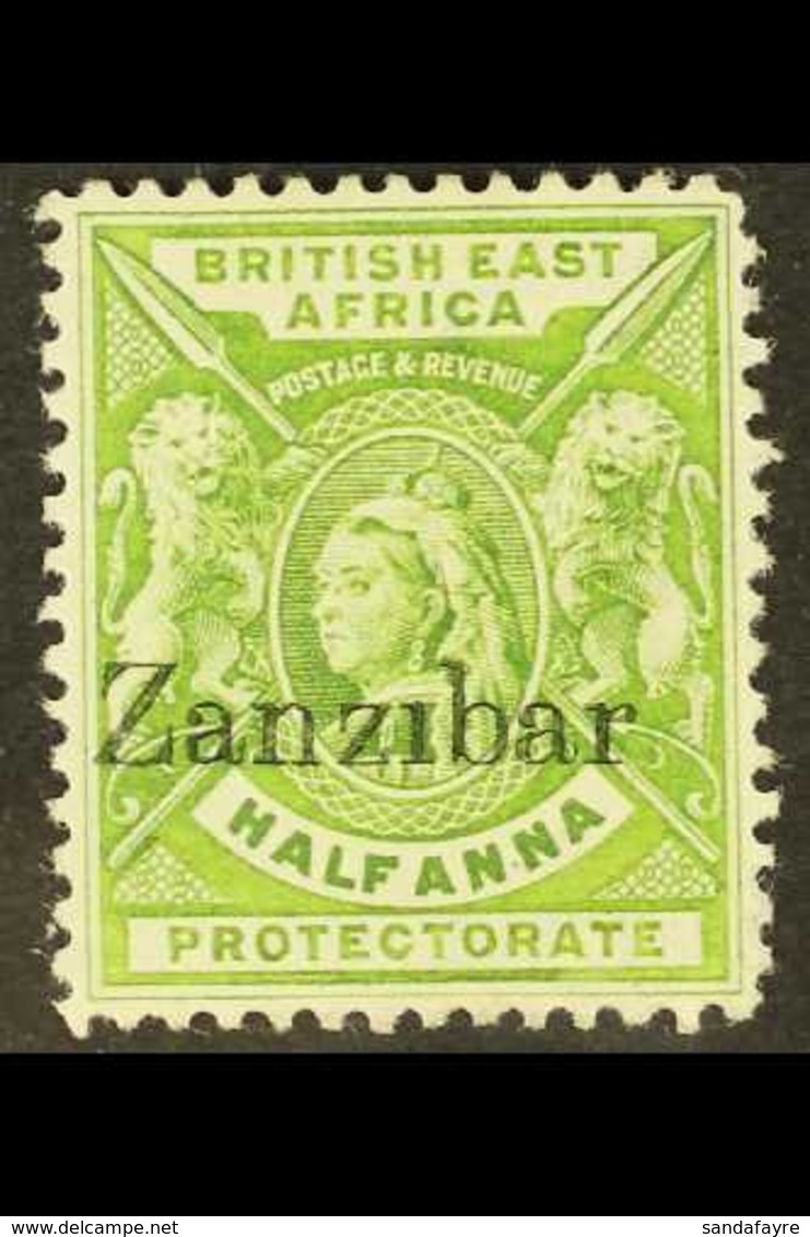 1896  ½d Yellow-green "Zanzibar" Overprint With NO DOT OVER "I" Variety, SG 41 G, Fine Mint, Also Showing Offset Of The  - Zanzibar (...-1963)
