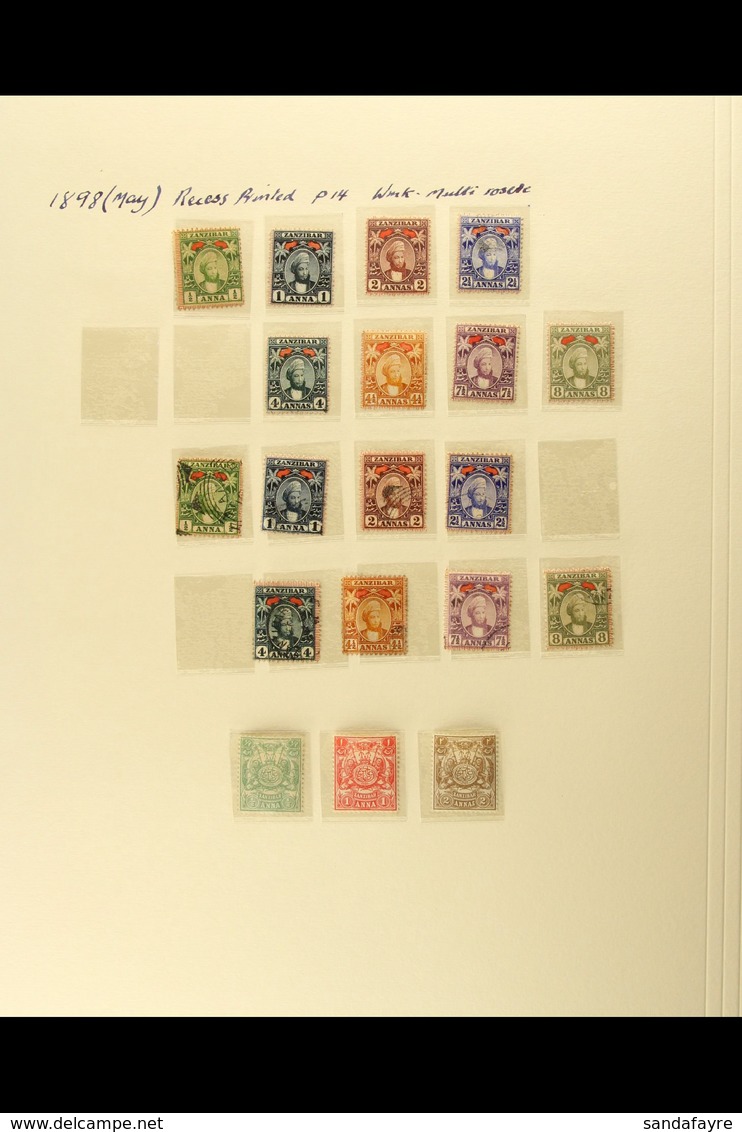 1896-1963 MINT AND USED COLLECTION  On Album Pages, Includes 1896 Range To 2r Used, 1898 Mint Range To 8a And Used Range - Zanzibar (...-1963)