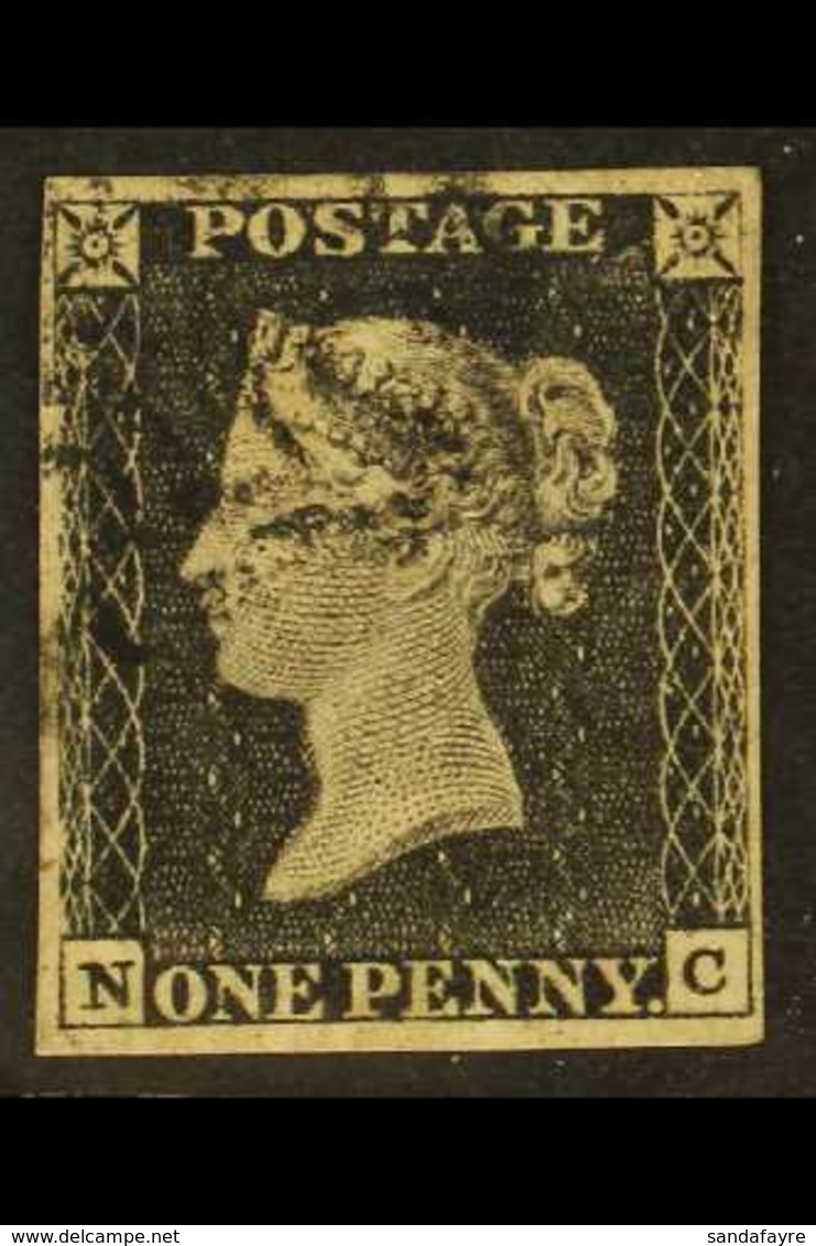 1840  1d Black 'NC' Plate 4, SG 2, Used With 4 Margins & Black MC Cancellation. For More Images, Please Visit Http://www - Zonder Classificatie