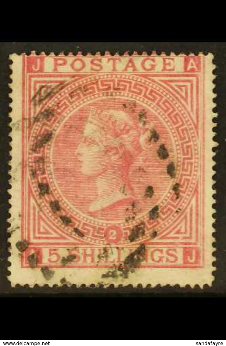 1867-83  5s Rose, Watermark Maltese Cross, Plate 2, SG 126, Good Used With Full Perfs And Light Dotted Postmark. For Mor - Altri & Non Classificati