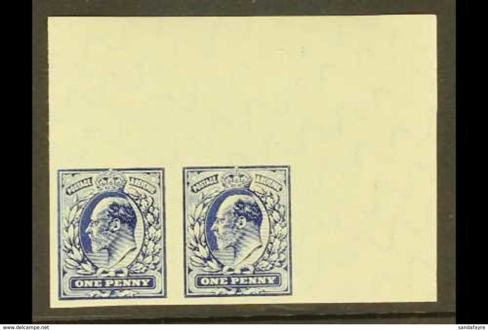 1913 UNISSUED TRIAL PRINTING  1d Definitive In Blue On Gummed Paper With Wavy Line Watermark (slightly Larger Format Tha - Zonder Classificatie