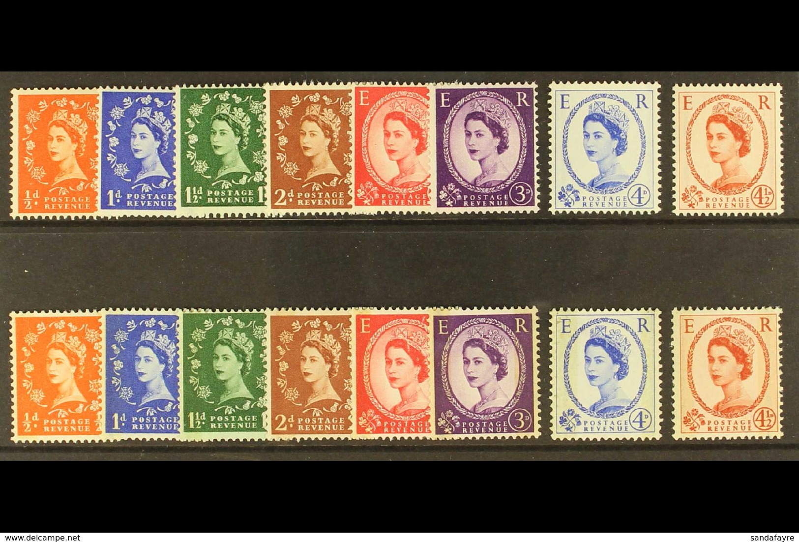 1958 & 1959 GRAPHITES.  1958 Mult Crowns Graphite Set & 1959 Phosphor Graphite Set (SG 587/594 & 599/609) Never Hinged M - Altri & Non Classificati