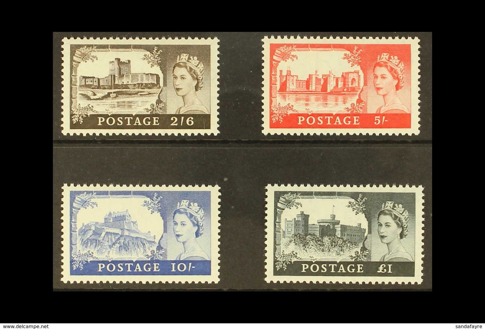 1958  1st De La Rue Castle Set, SG 536a/539a, Very Fine Never Hinged Mint (4 Stamps)   For More Images, Please Visit Htt - Sonstige & Ohne Zuordnung