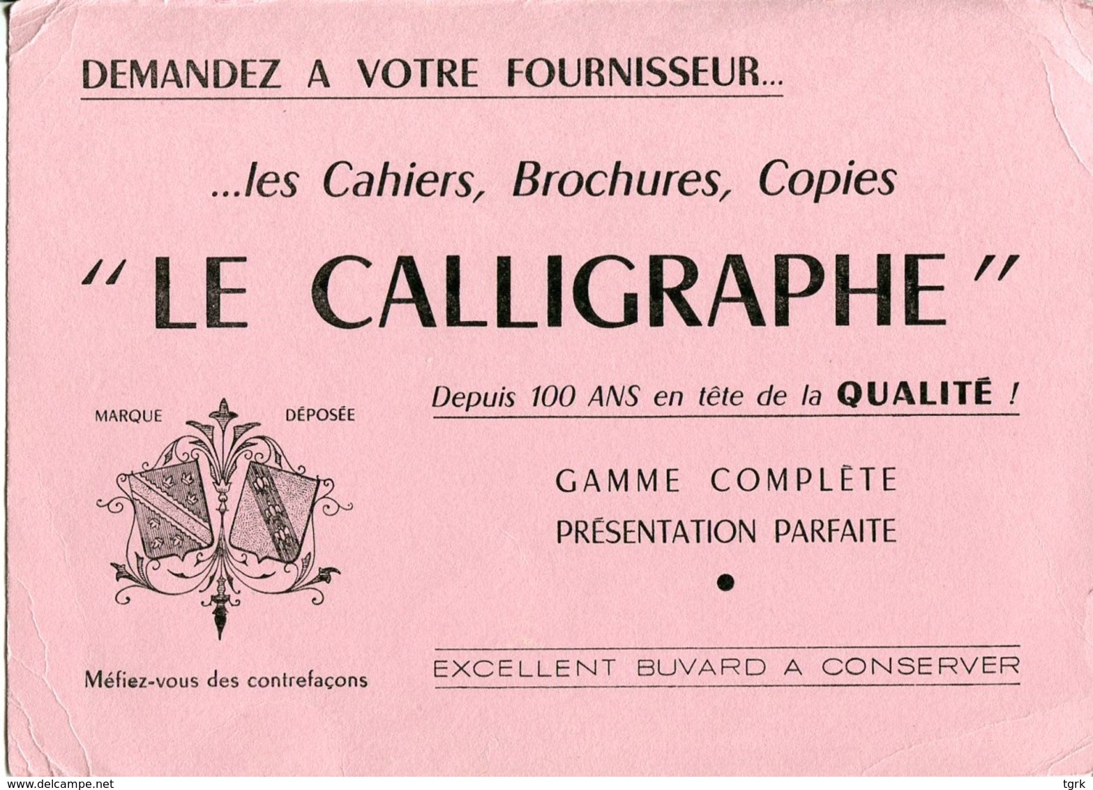 BUVARD Le CALLIGRAPHE - Papeterie