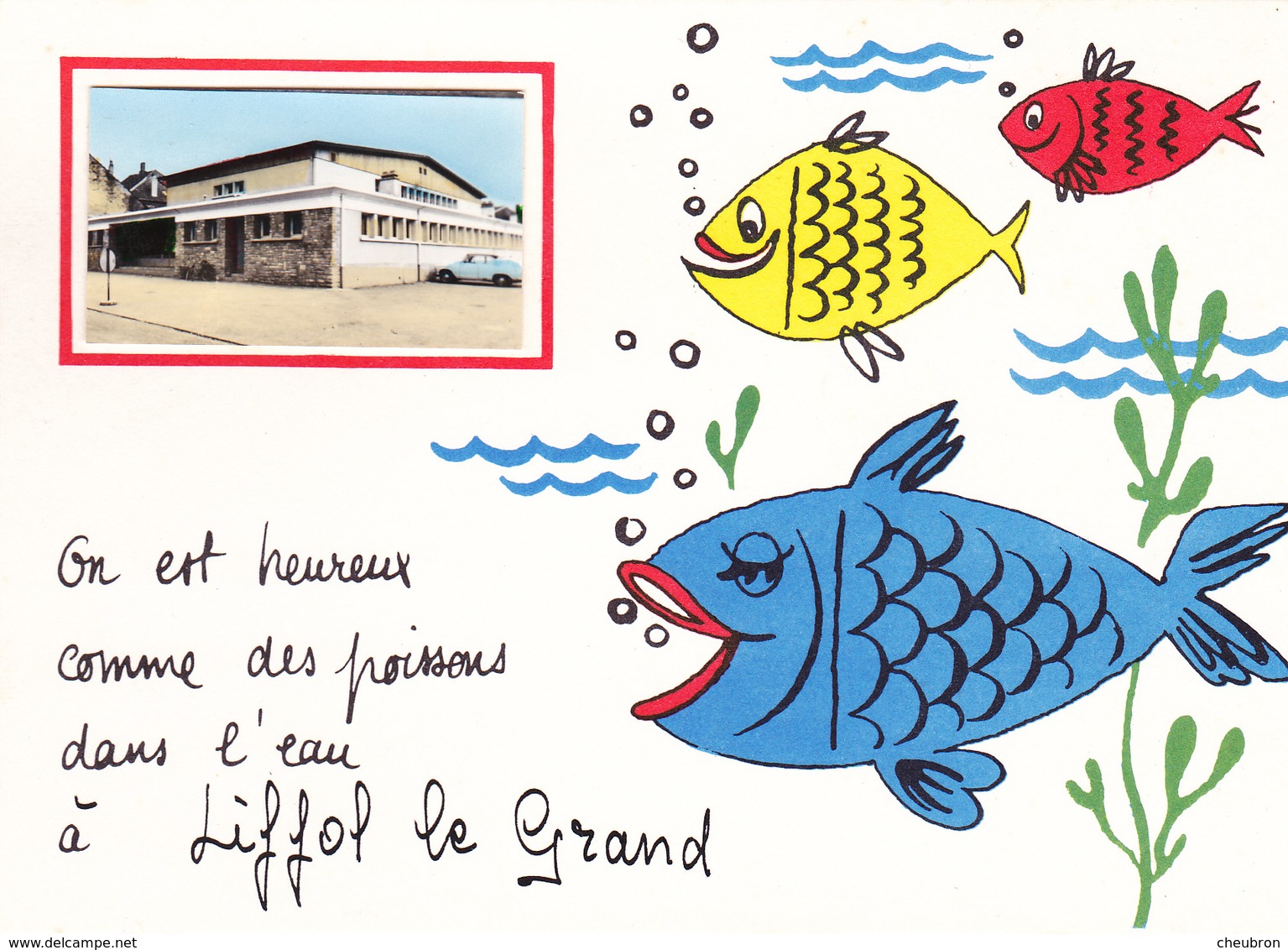 88. LIFFOL LE GRAND. RARETÉ. ON EST HEUREUX COMME DES POISSONS DAN L'EAU ....... ANNÉE 1974 - Liffol Le Grand