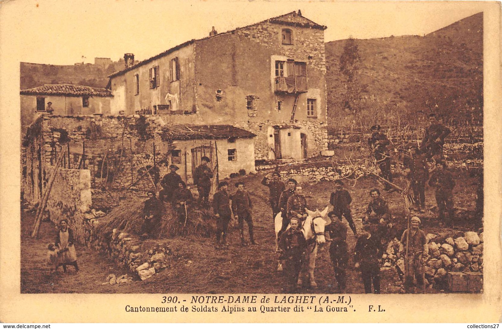 06-NOTRE-DAME-DE-LAGHET- CANTONNEMENT DE  SOLDATS AU QUATIER DIT- LA GOURA - Autres & Non Classés