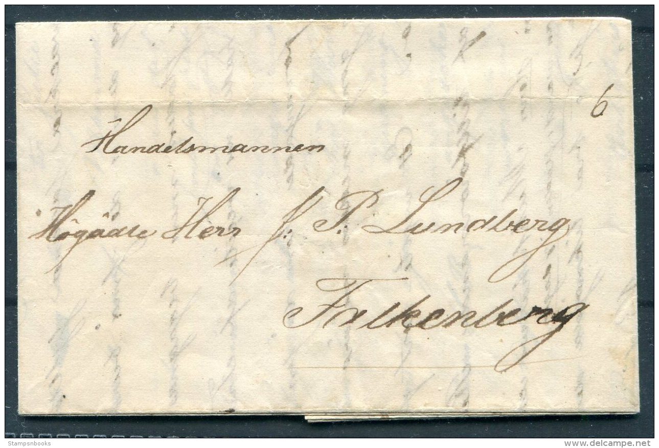 1844 Sweden Entire Warberg - Falkenberg - ... - 1855 Voorfilatelie