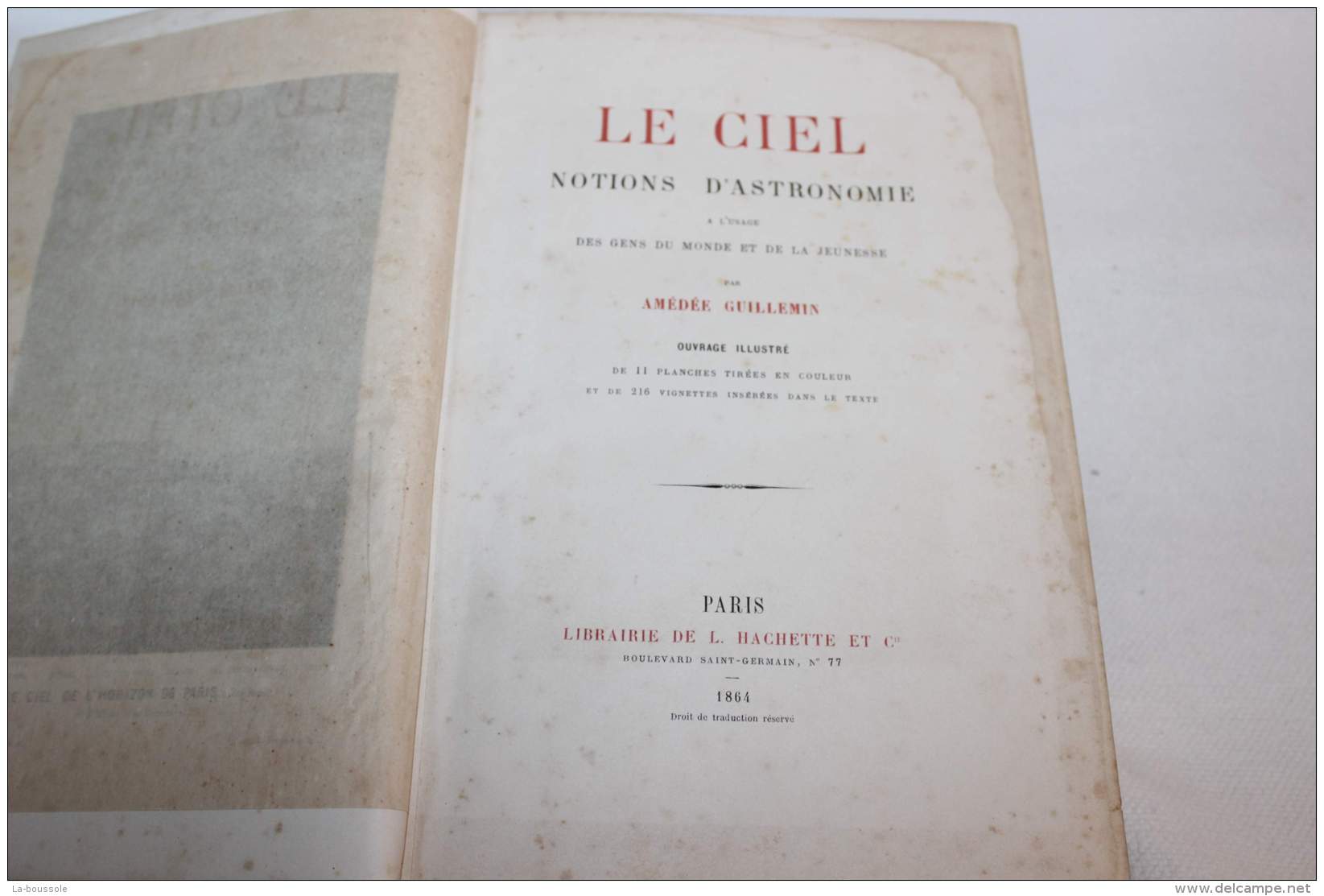 GUILLEMIN Amédée &ndash; Le Ciel, Notion D&rsquo;astronomie [in-4 Relié 1864 EO Planches] - 1801-1900