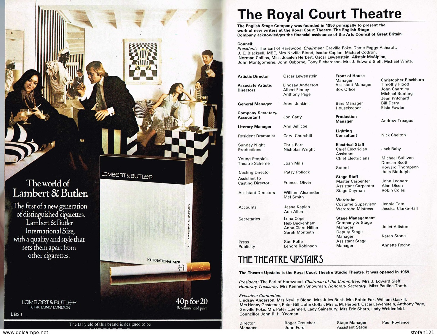 Royal Court Theatre - Noti - Samuel Beckett Athol Fugard - 1969 - 14 Pages 22,3 X 13,2 Cm - Other & Unclassified