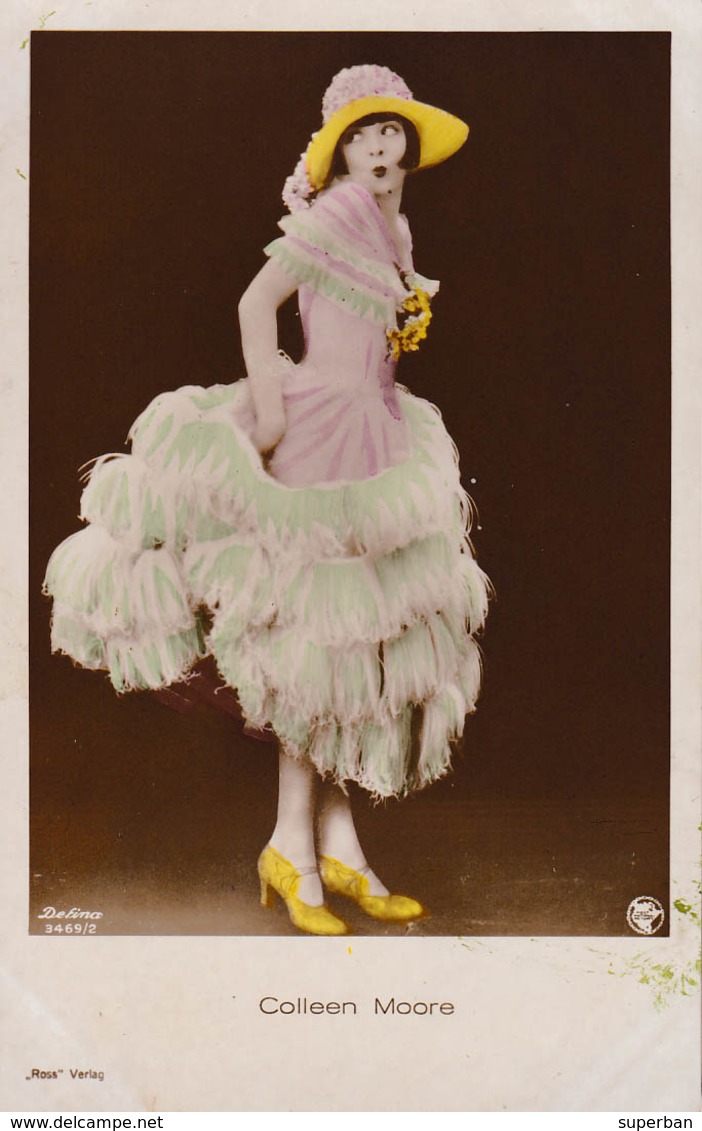 CINEMA - SEXY / PIN-UP - ACTRICE : COLLEEN MOORE - CARTE VRAIE PHOTO COLORISÉE / REAL PHOTO ~ 1920 - '30 - ROSS (aa015) - Acteurs