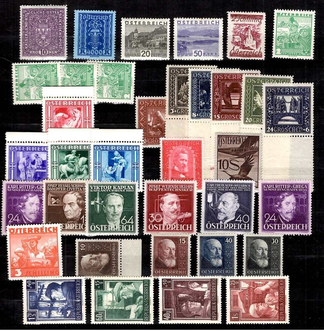 Autriche Belle Petite Collection D'anciens Neufs ** MNH 1916/1951. Bonnes Valeurs. TB. A Saisir! - Collections