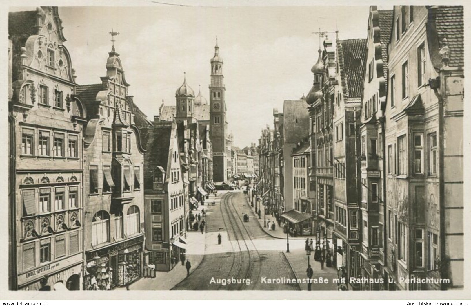 004976  Augsburg - Karolinenstrasse Mit Rathaus Und Perlachturm - Augsburg