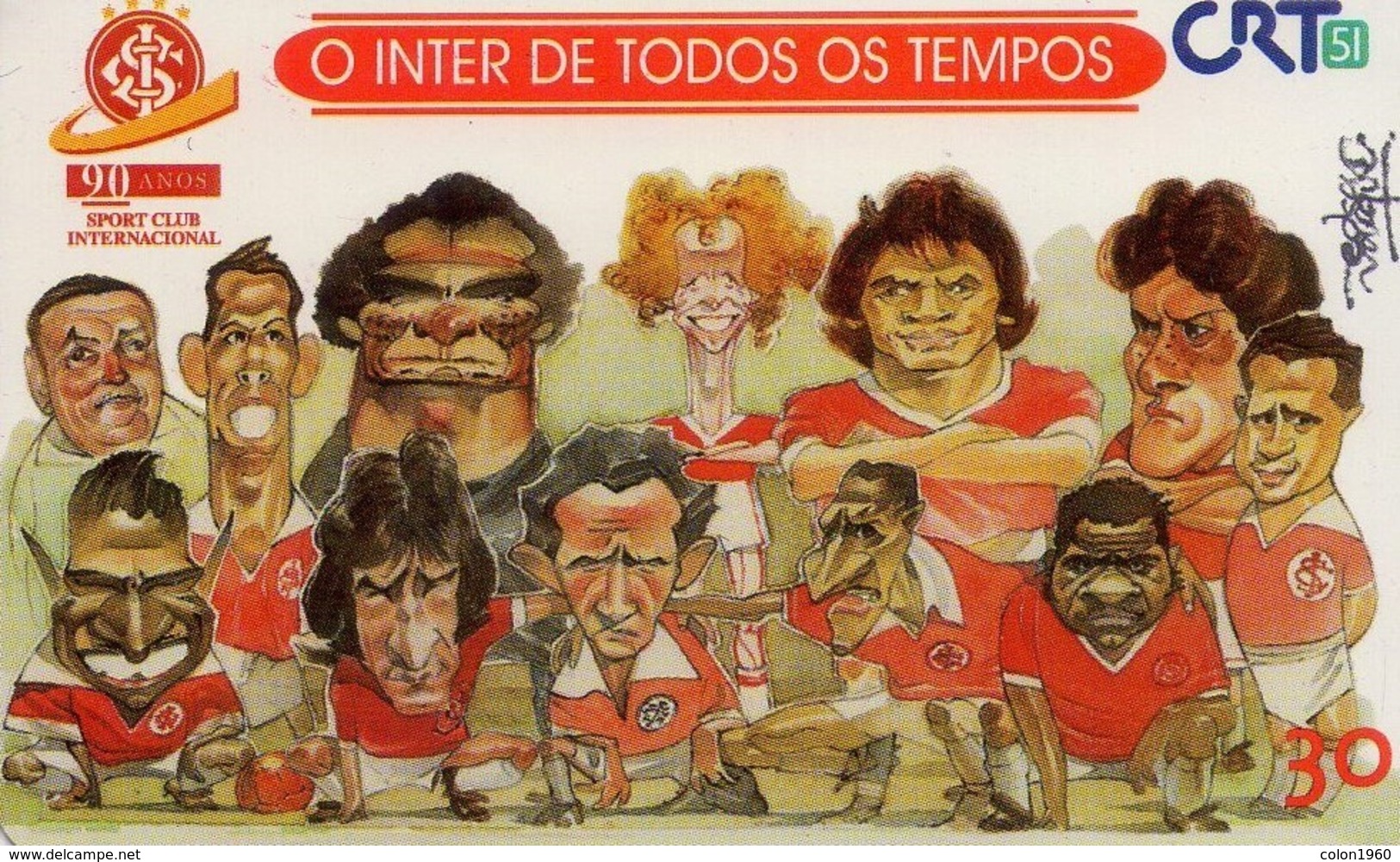 TARJETA TELEFONICA DE BRASIL (FUTBOL, O INTER DE TODOS OS TEMPOS, 12/99). (461) - Brasil