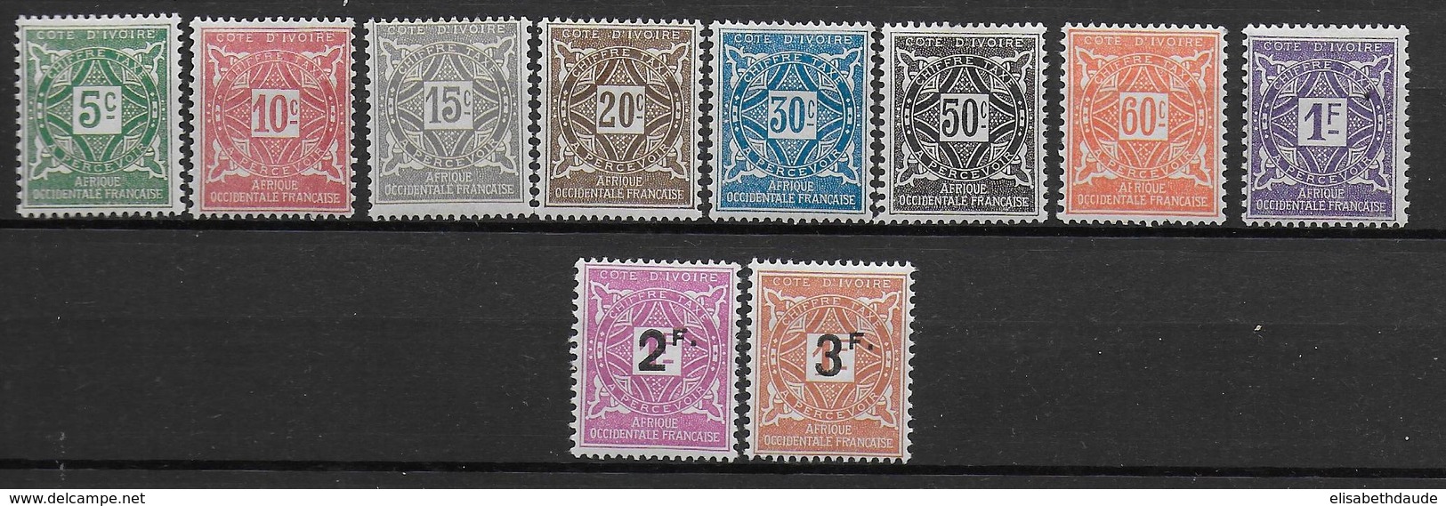 COTE D'IVOIRE - TAXE YT 9/18 * CHARNIERE ASSEZ PROPRE - COTE = 13.5 EUR. - Unused Stamps