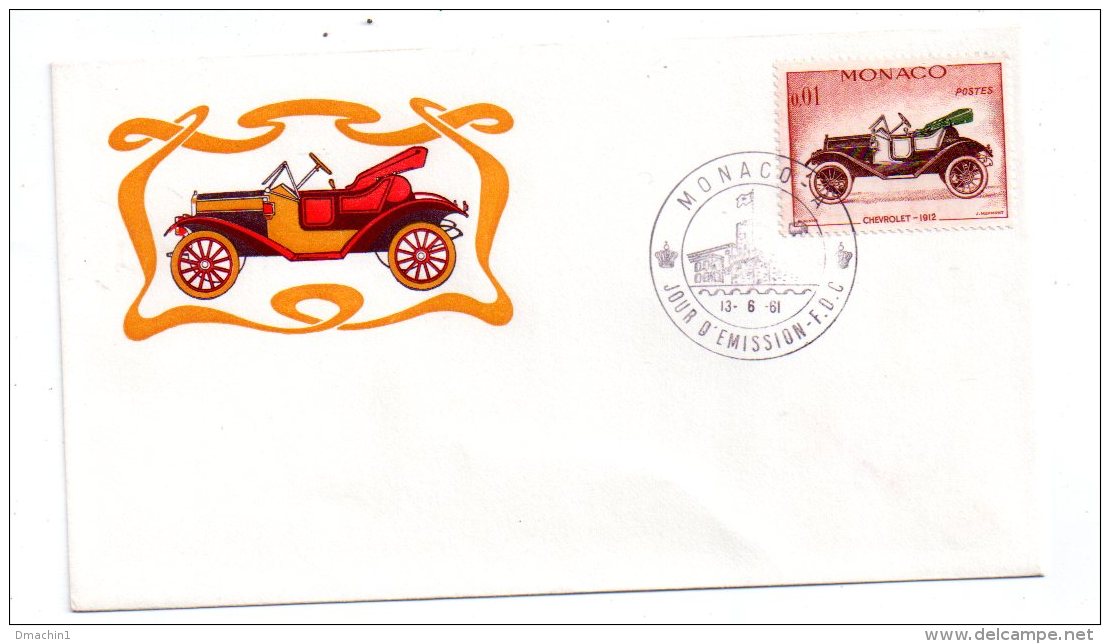 Premier Jour -Monaco - Chevrolet -1961- Voir état - Lettres & Documents