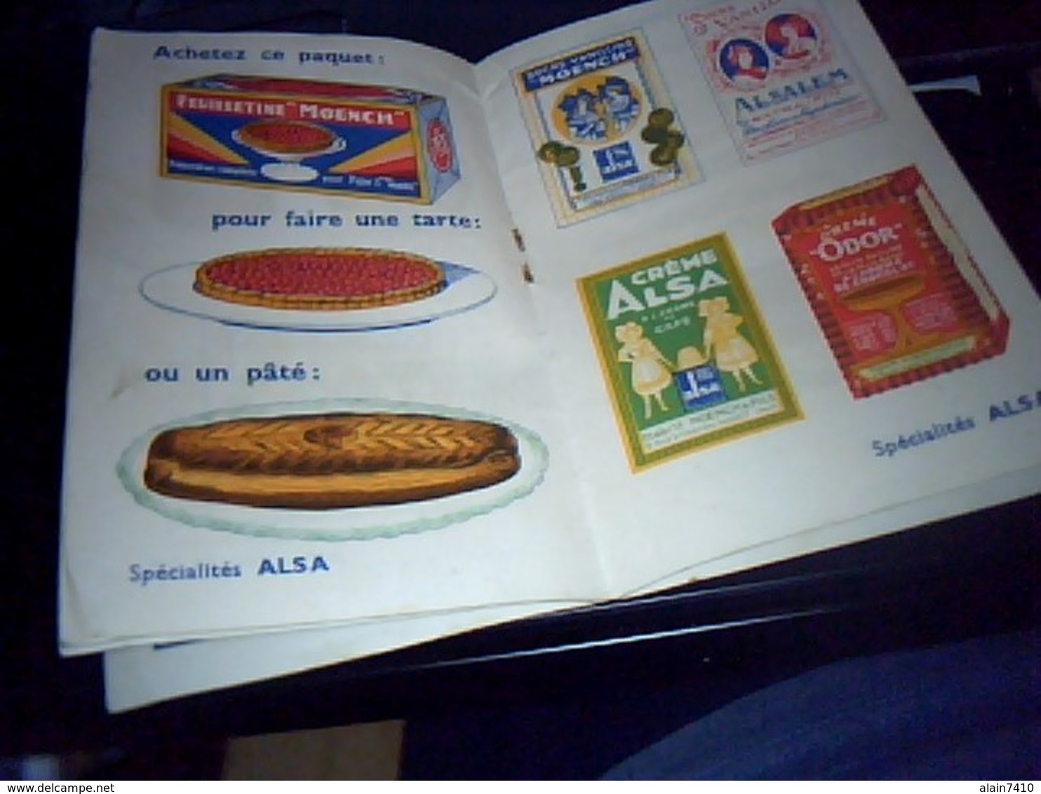 carnet publicitaire levure alsacienne  alsa ets moench recette de  cuisine edition  speciale