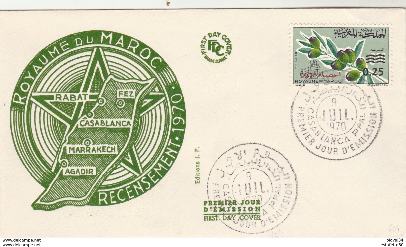 Maroc; FDC 1970, TP N°604 " Recensement "Morocco;Marruecos - Morocco (1956-...)