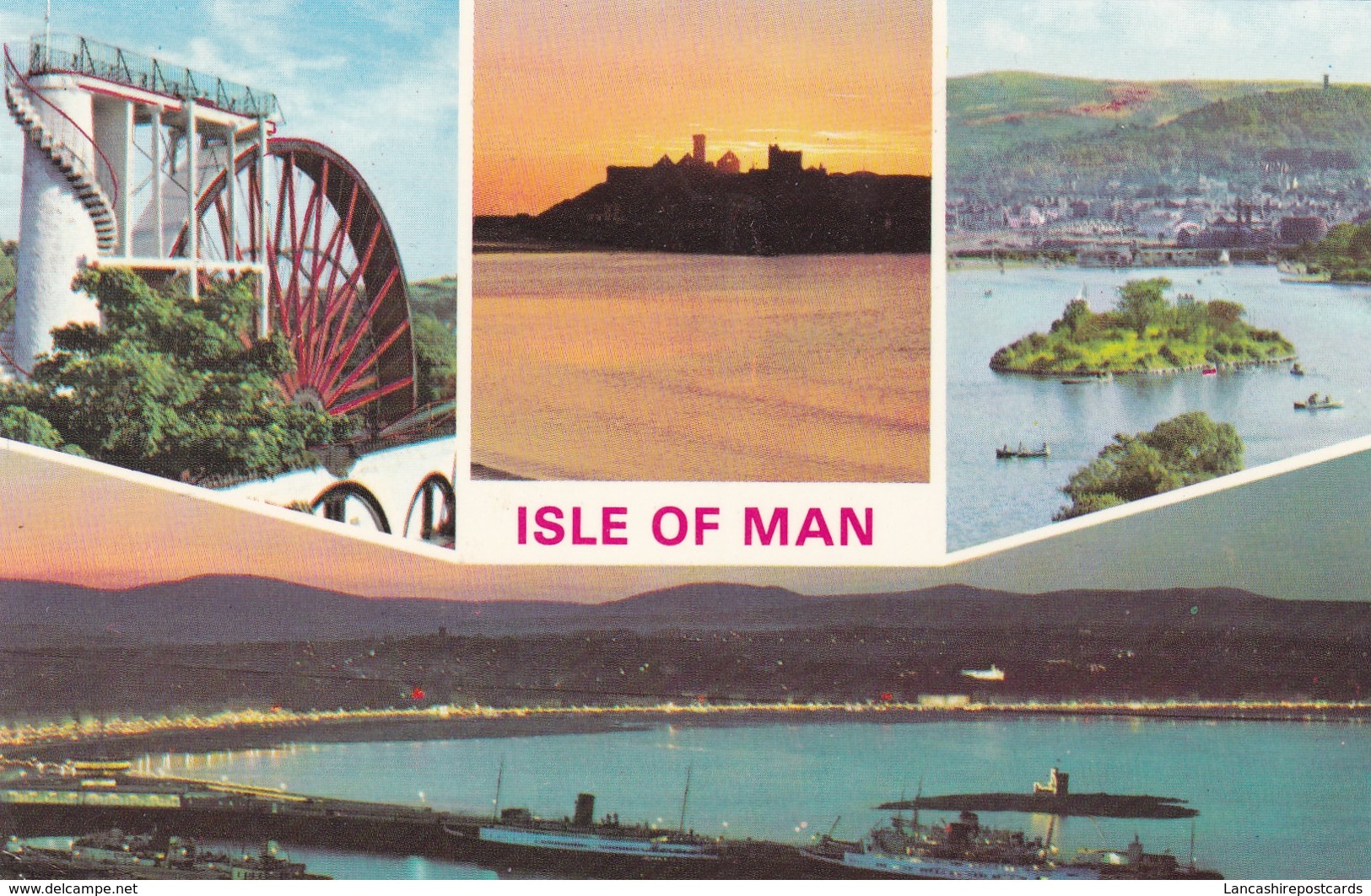 Postcard  Multiview Isle Of Man IOM Laxey Peel Ramsey Douglas PU 1975 My Ref  B12349 - Isla De Man