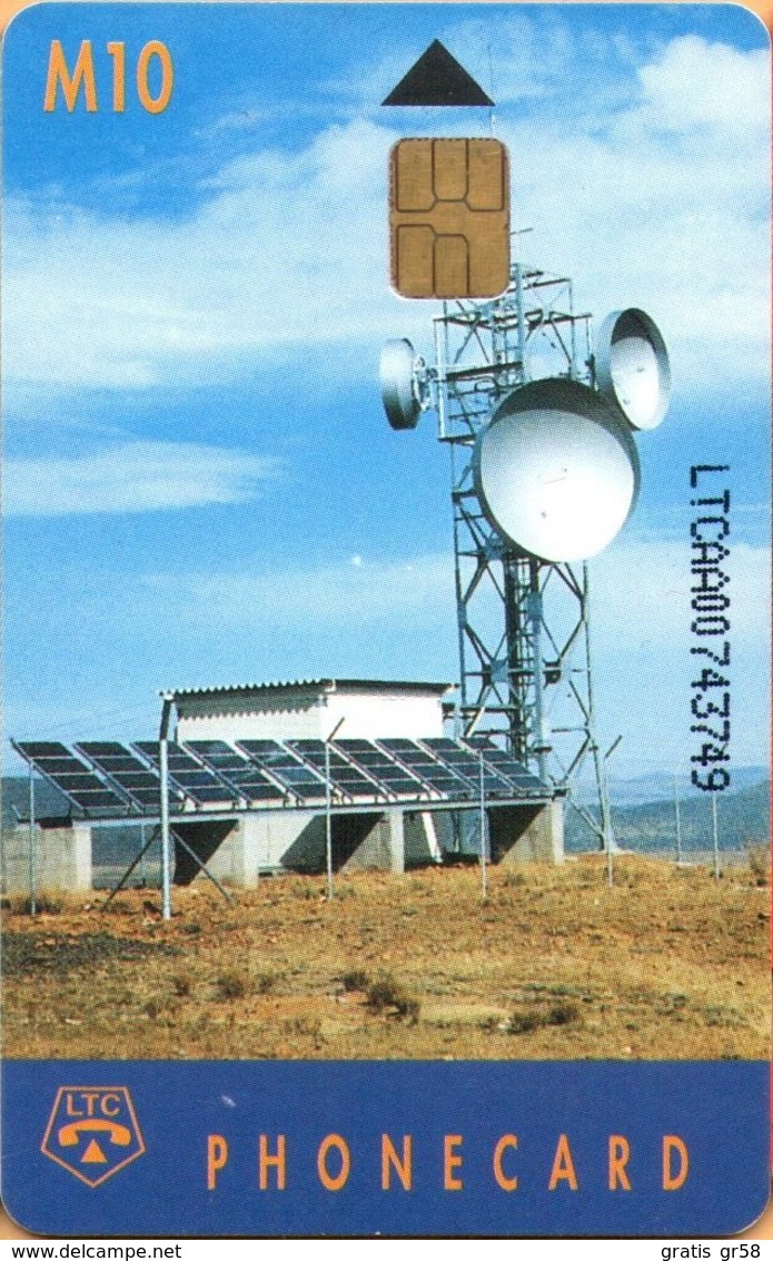 Lesotho - LES-01c, Earth Station (Chip S30, Glossy, LTCAA00), Satellite Dishes, 10 M, Used - Lesotho