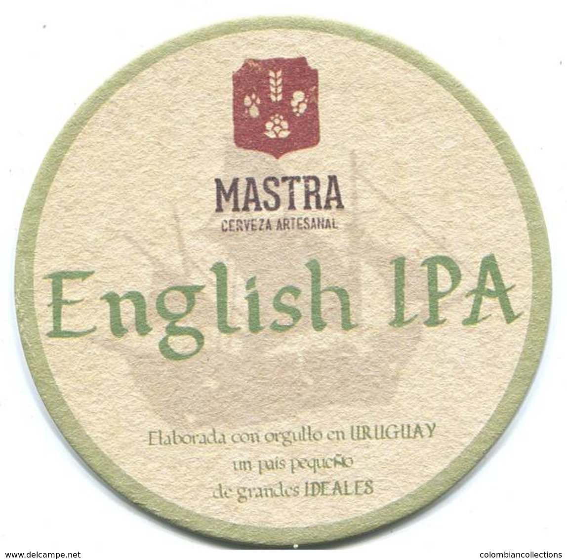 Lote U9, Uruguay, Posavaso, Coaster, Mastra, English IPA - Portavasos