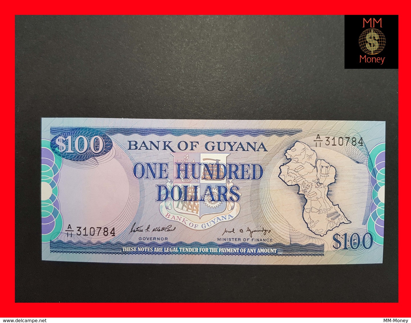 Guyana 100 $ 1989  P. 28  UNC - Guyana