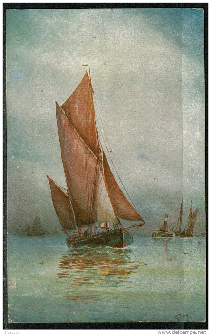 RB 1217 -  Early Artist G.M. Postcard - Fishing Smack - Fishing Boat - Maritime Theme - Fishing Boats