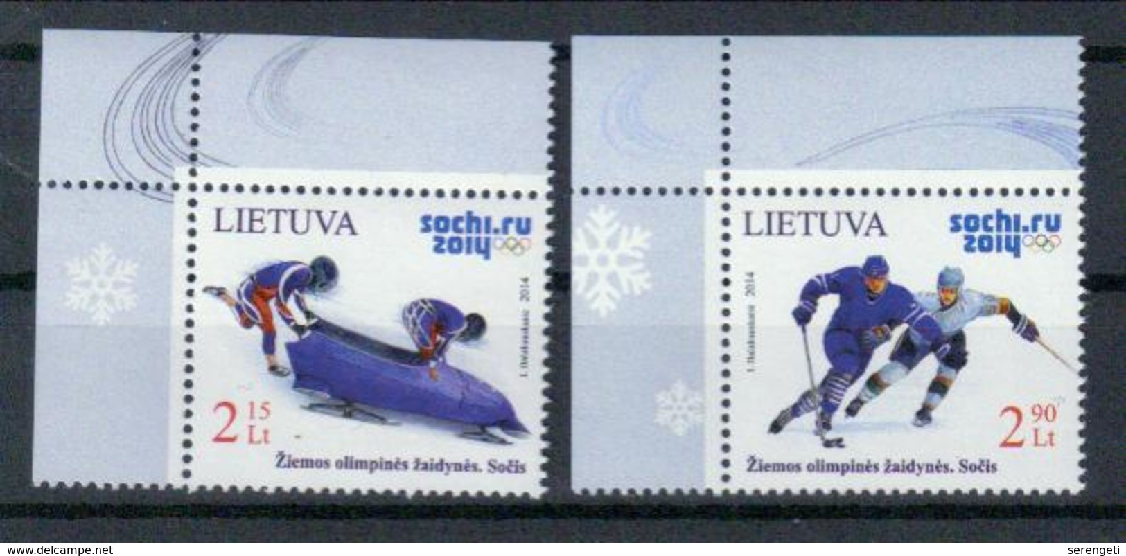 Litauen 'Olympische Winterspiele Sotschi, Bob & Eishockey' / Lithuania 'Sochi Winter Olympics' **/MNH 2014 - Winter 2014: Sotschi