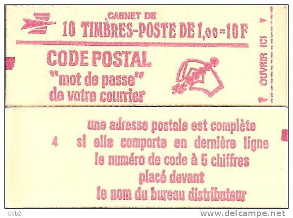 CARNET 1892-C2 Marianne De Béquet "CODE POSTAL" Fermé Conf. 7 Parfait état Bas Prix RARE - Otros & Sin Clasificación