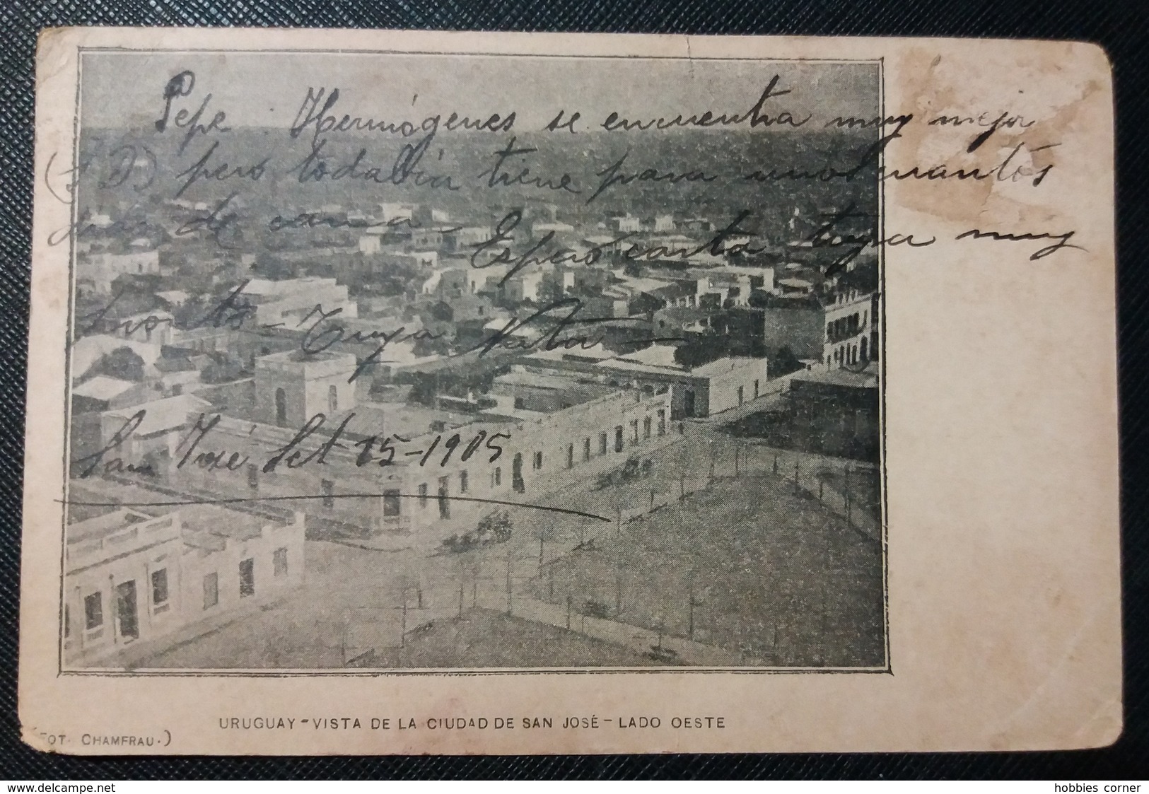 HC - 1905 URUGUAY San José - VISTA DE LA CIUDAD - LADO OESTE - Fot. CHAMFRAU - SCARCE POSTCARD - Uruguay