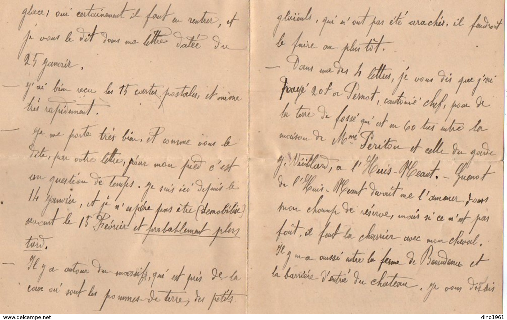 VP12.790 - 1919 - 5 Lettres De Mr E. BALLIVET De REGLOIX ( Propriétaire Du Château De LIERNAIS ) à DIJON - Manuscrits