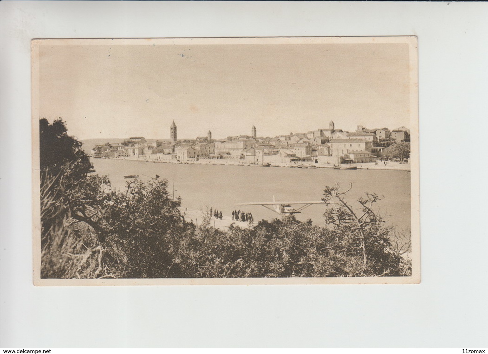 HIDRO AIRPLANE Rab Used 1929 Postcard (st423) - Croatia