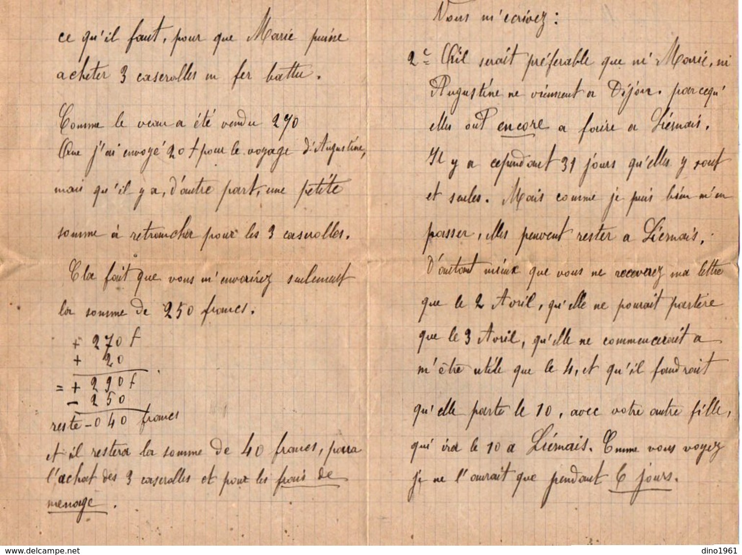 VP12.799 - 1919 -  5 Lettres De Mr E. BALLIVET De REGLOIX ( Propriétaire Du Château De LIERNAIS ) à DIJON - Manuscrits