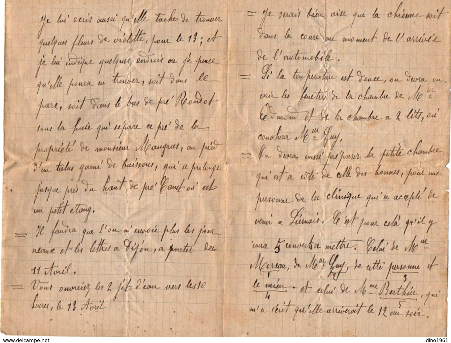 VP12.800 - 1919 / 20 -  4 Lettres De Mr E. BALLIVET De REGLOIX ( Propriétaire Du Château De LIERNAIS ) à DIJON - Manuscrits