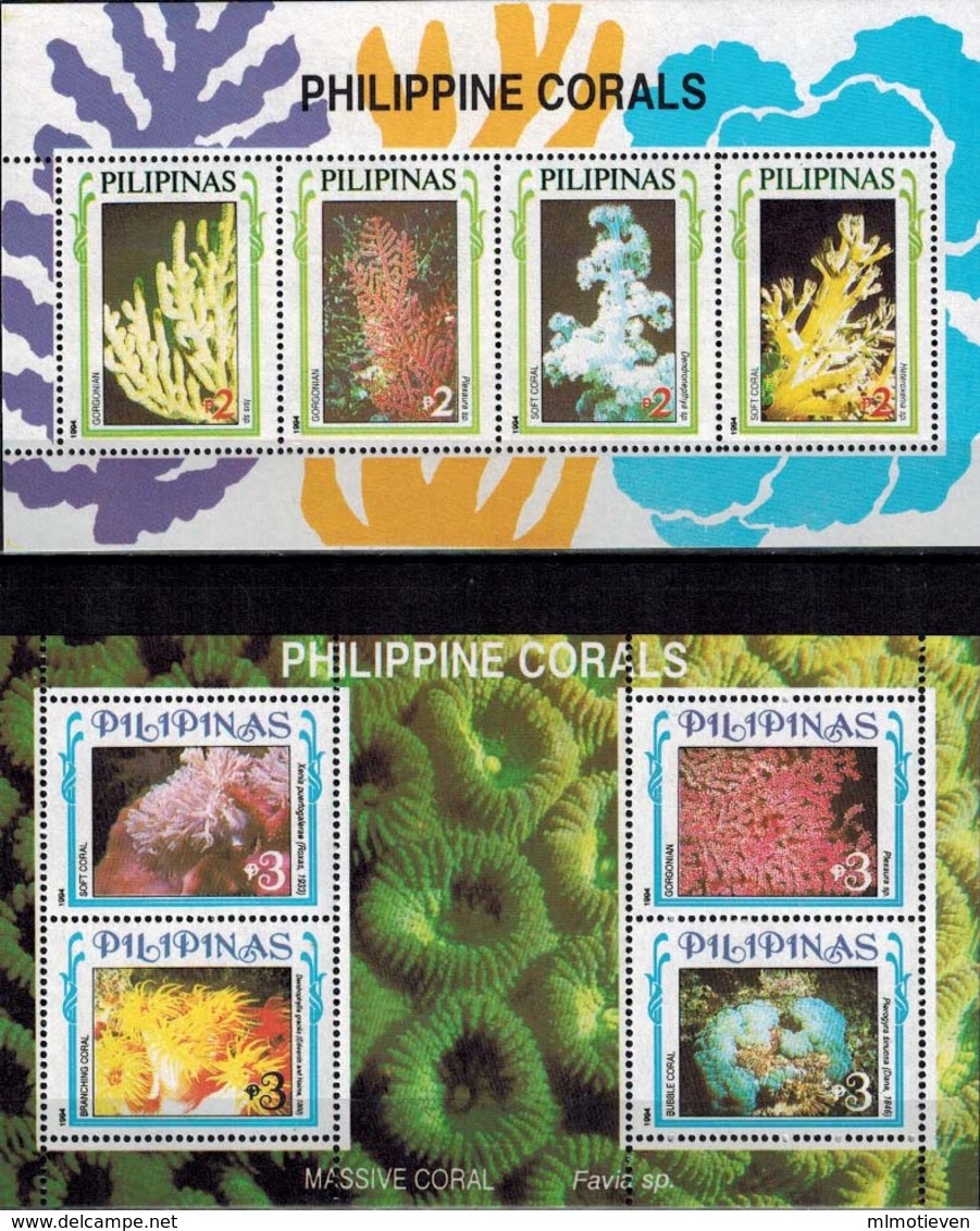 MDN-BK27-493 MINT ¤ PILIPINAS 2xBLOCK 1994 ¤ MARINE LIFE - KORALEN - CORALS - Marine Life