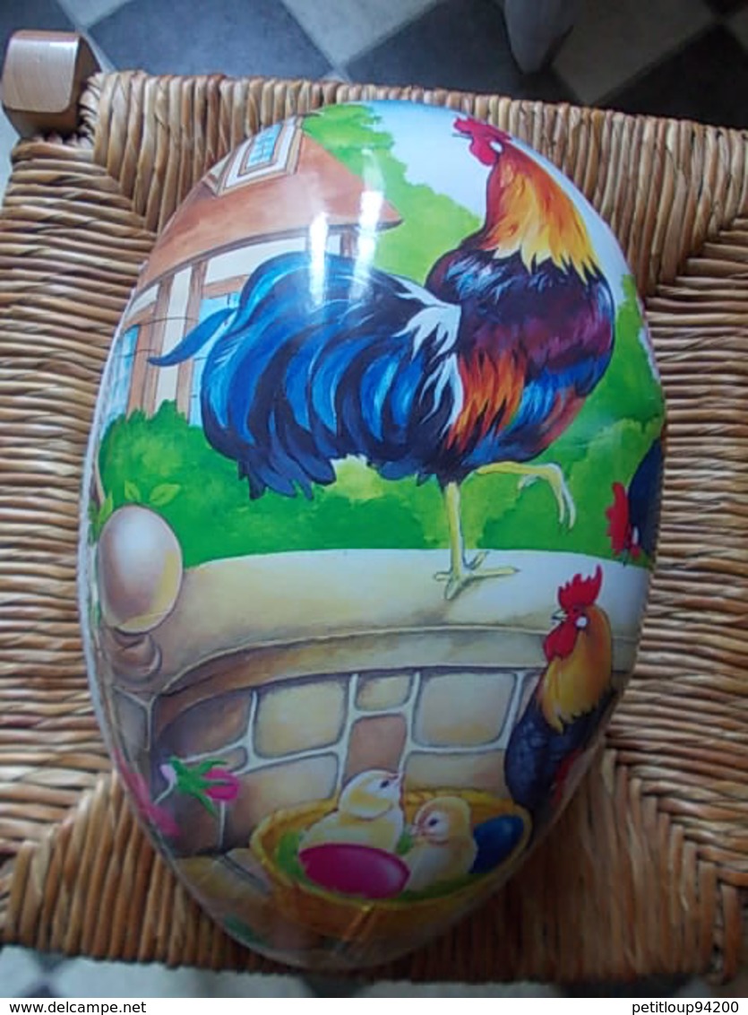 *OEUF DE PAQUES Géant GERMANY Papier Maché GRENOUILLE POULE CANARD  11cmx5cm *NESTLER GERMAN EASTER EGG Paper Mache - Eggs