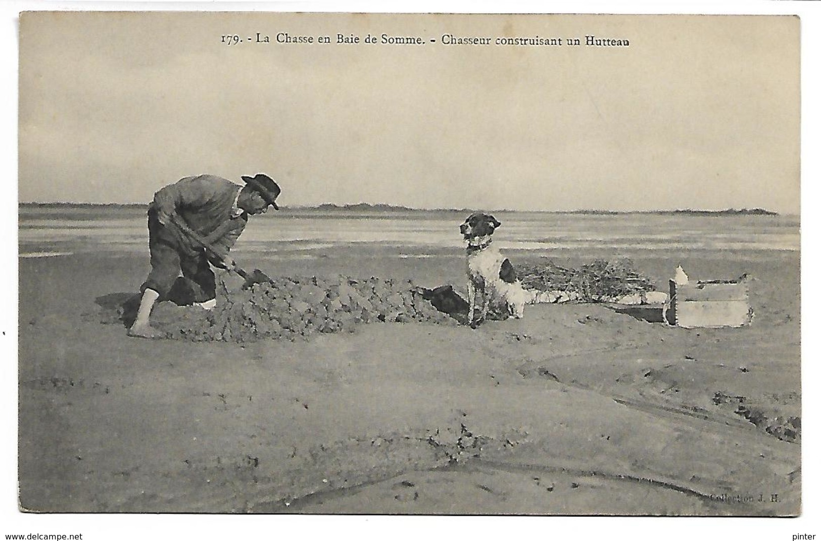 La Chasse En Baie De Somme - Chasseur Construisant Un Hutteau - Autres & Non Classés