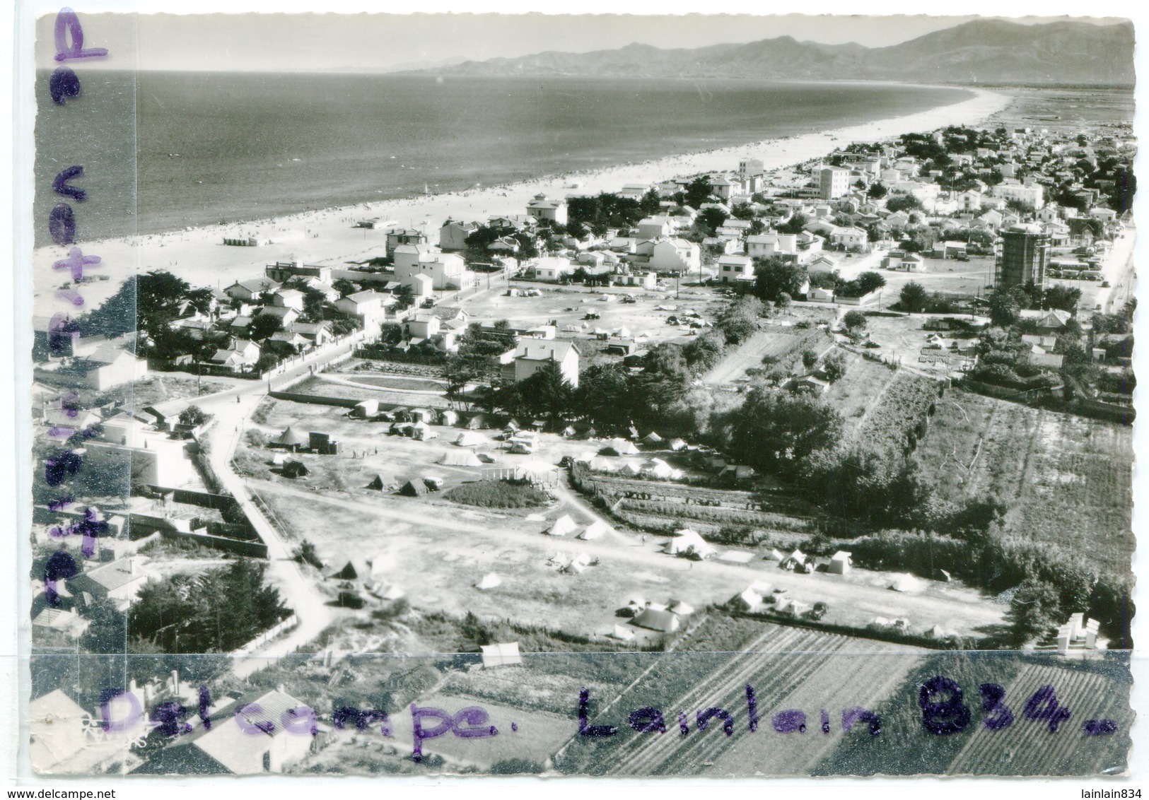 - 155 - CANET-PLAGE - ( P.-O. ), Vue Générale Aérienne, Et Le Terrain De Camping, Plage, écrite En 1958, TBE, Scans. - Canet Plage