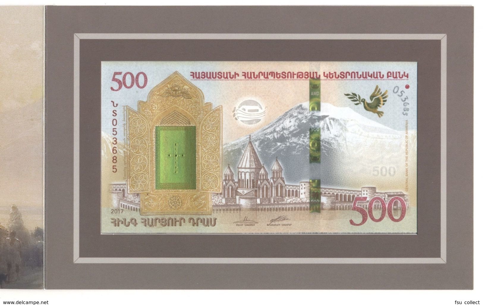 Armenia 2017. 500 Dram Noah's Ark, Collector Banknote UNC. Booklet UNC ( Mountine Ararat, Fauna). - Armenia