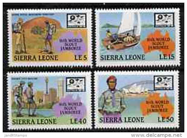 17217 Sierra Leone 1987 World Scouts Jamboree Set (bridges Maps Opera Sailing) U/m Set Of 4 SG 1091-94* - Sierra Leone (1961-...)