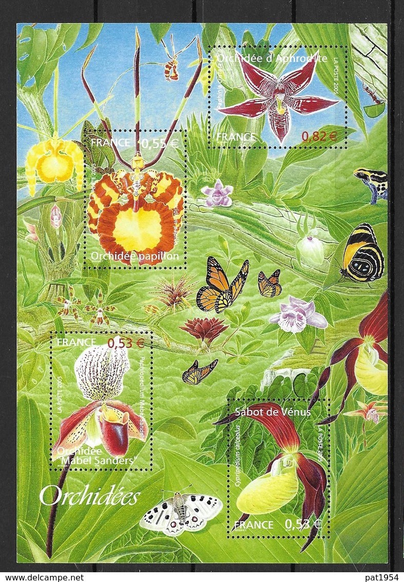 France 2005 Bloc Feuillet 81 Neuf Fleurs Et Papillons à La Faciale - Mint/Hinged