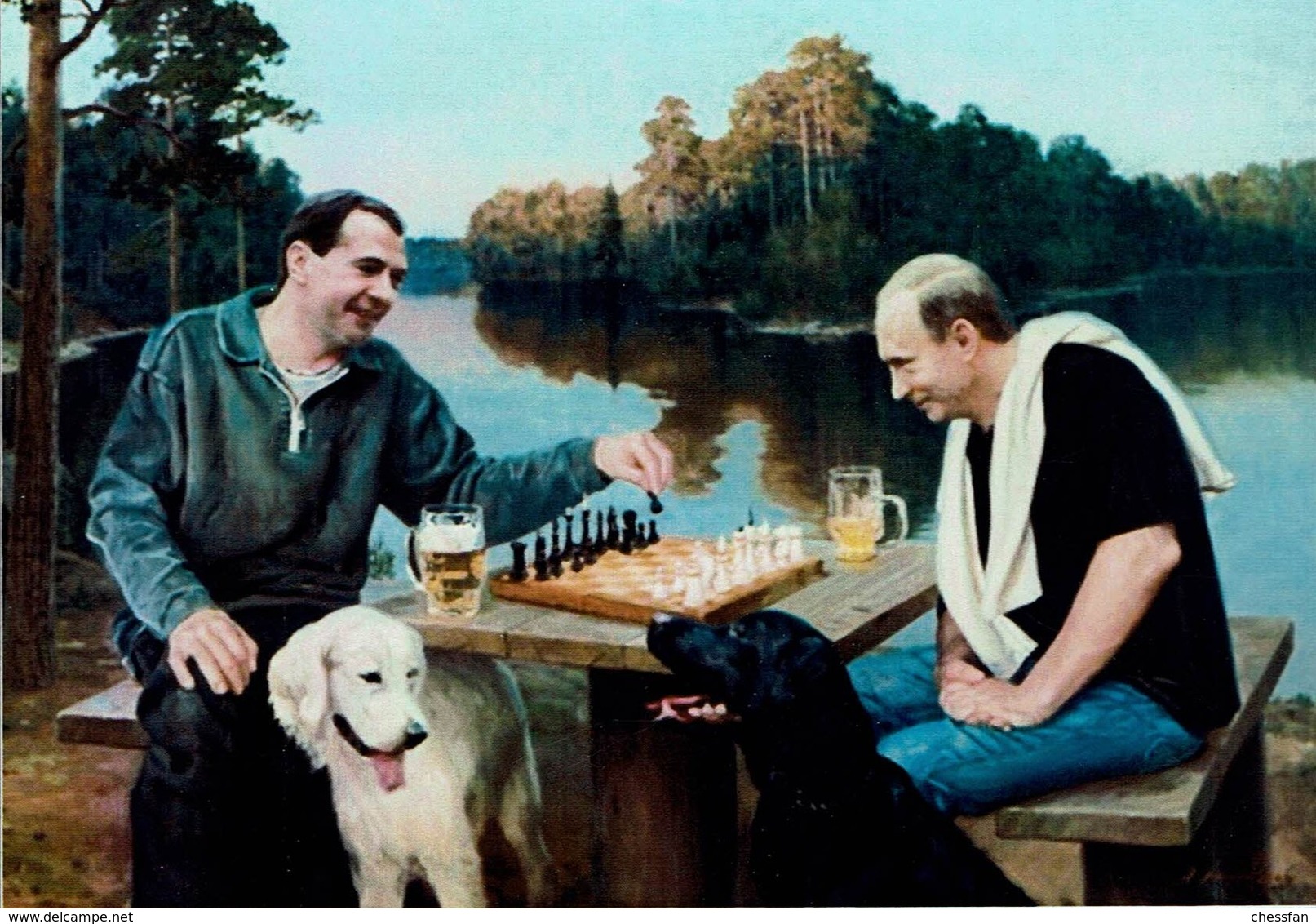 Schach Chess Ajedrez échecs - Putin - Medvedev - Schach
