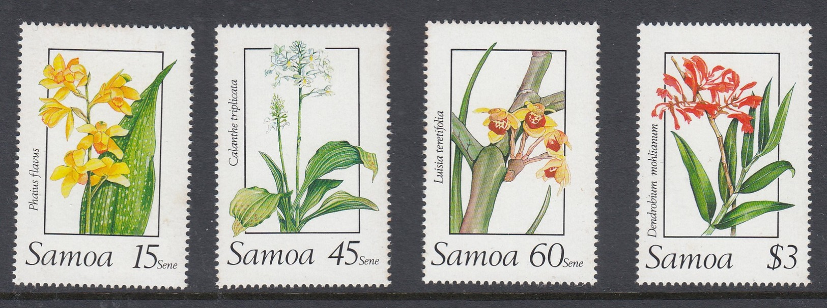 Samoa 1989 Orchids (2nd Series) - MUH Set 4 - Orchids