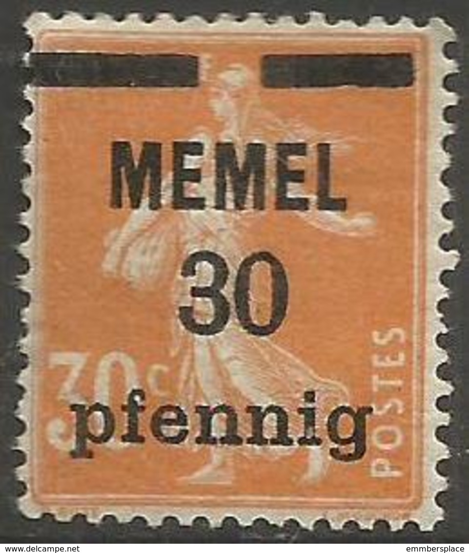 Memel (Klaipeda) - 1920 Sower Overprint  30pf/30c MH *   Mi 21  Sc 21 - Ungebraucht